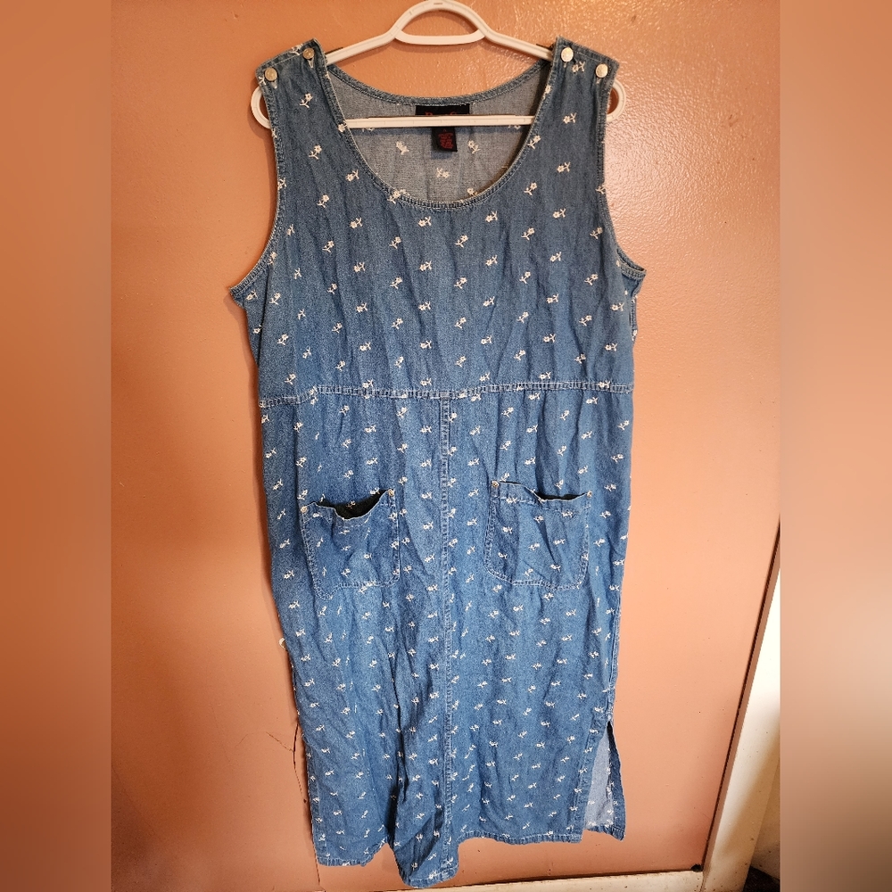 cute cottagecore dress | 90s vintage embroidered floral size 1x